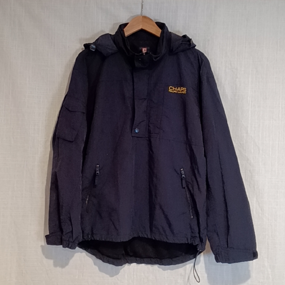 Ralph Lauren Chaps Vintage Half Zip Pullover Hoodie Windbreaker Size Large